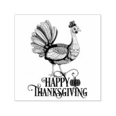 Cute Thanksgiving Turkey Zelfinktende Stempel (Design)