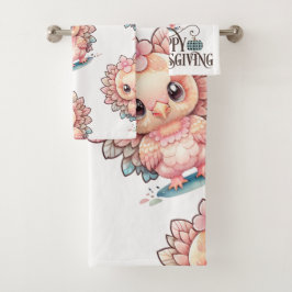 Cute Thanksgiving Turkije Bad Handdoek