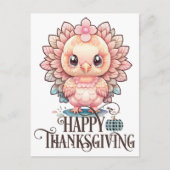 Cute Thanksgiving Turkije Briefkaart (Voorkant)