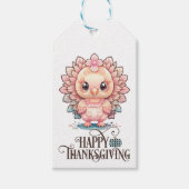 Cute Thanksgiving Turkije Cadeaulabel (Voorkant)