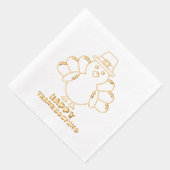 Cute Thanksgiving Turkije Folie Servetten (Rechts)