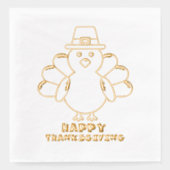 Cute Thanksgiving Turkije Folie Servetten (Voorkant)