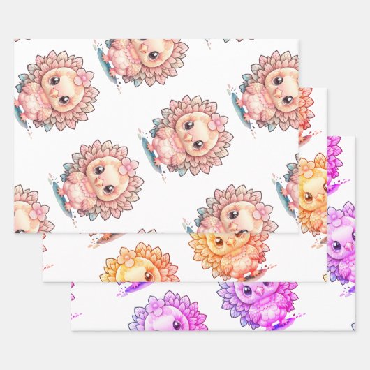 Cute Thanksgiving Turkije Inpakpapier Vel (Set)