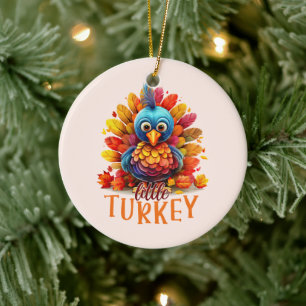 Cute Thanksgiving Turkije Keramisch Ornament