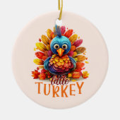 Cute Thanksgiving Turkije Keramisch Ornament (Voorkant)