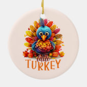 Cute Thanksgiving Turkije Keramisch Ornament (Achterkant)