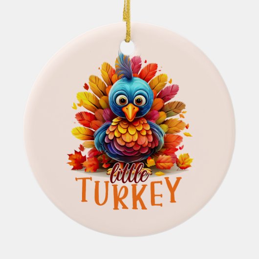 Cute Thanksgiving Turkije Keramisch Ornament (Achterkant)
