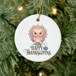 Cute Thanksgiving Turkije Keramisch Ornament