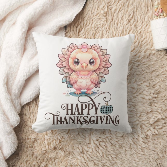 Cute Thanksgiving Turkije Kussen (Deken)