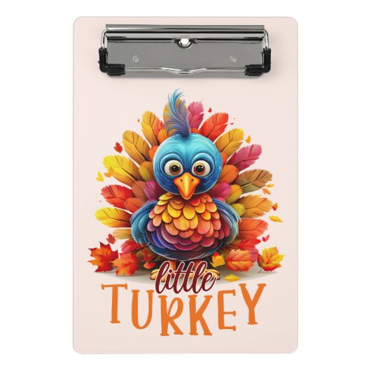 Cute Thanksgiving Turkije Mini Klembord (Voorkant)