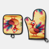 Cute Thanksgiving Turkije Ovenwant & Pannenlap Set (Voorkant)