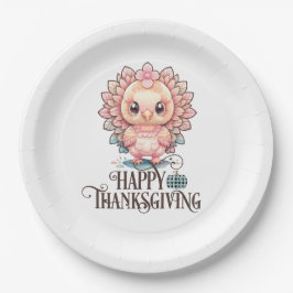 Cute Thanksgiving Turkije Papieren Bordje