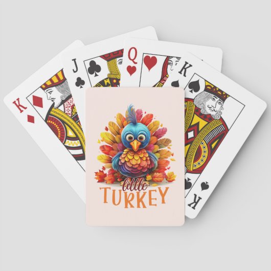 Cute Thanksgiving Turkije Pokerkaarten (Achterkant)
