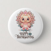 Cute Thanksgiving Turkije Ronde Button 5,7 Cm (Voorkant)