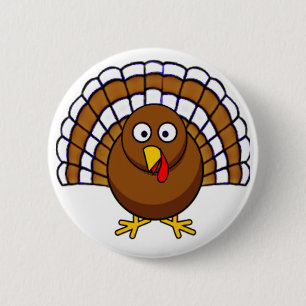 Cute Thanksgiving Turkije Ronde Button 5,7 Cm