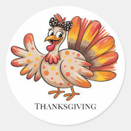 Cute Thanksgiving Turkije Ronde Sticker