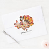 Cute Thanksgiving Turkije Ronde Sticker (Envelop)