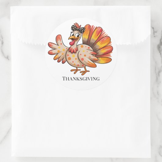Cute Thanksgiving Turkije Ronde Sticker (Tas)