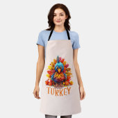 Cute Thanksgiving Turkije Schort (Gedragen)