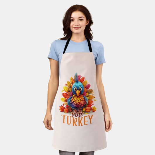 Cute Thanksgiving Turkije Schort (Gedragen)