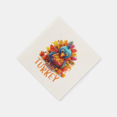 Cute Thanksgiving Turkije Servet (Hoek)