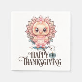 Cute Thanksgiving Turkije Servet (Voorkant)