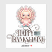 Cute Thanksgiving Turkije Sticker (Vel)