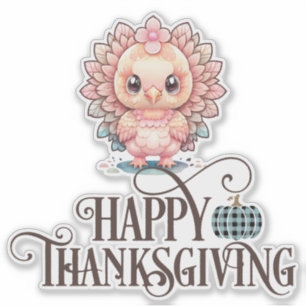 Cute Thanksgiving Turkije Sticker