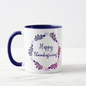 Cute Thanksgiving Typografie met Circle Leaves Mok (Links)