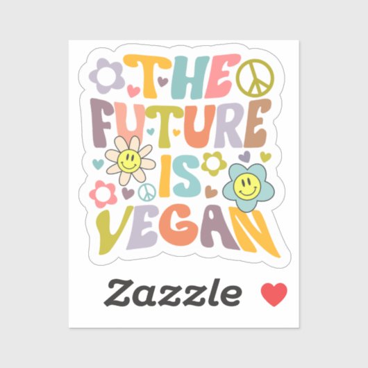 Cute the Future is Vegan, Vegan Sticker (Vel)