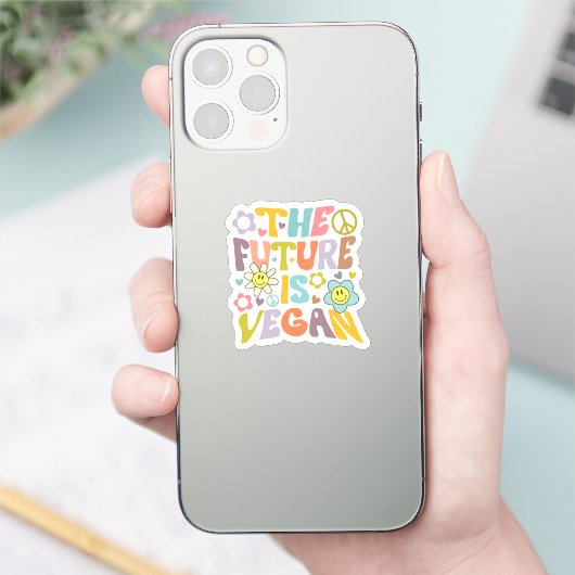 Cute the Future is Vegan, Vegan Sticker (Telefoon)