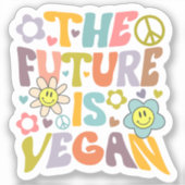 Cute the Future is Vegan, Vegan Sticker (Voorkant)