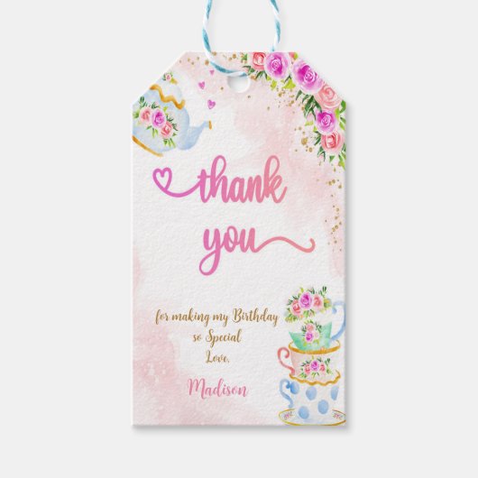 Cute theekrans cadeaukaartjes  cadeaulabel (Voorkant)