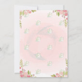 Cute theepot bloemen babyshower uitnodiging (Achterkant)