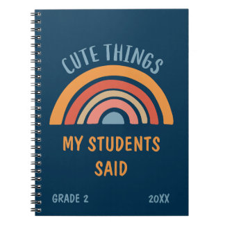 Cute Things My Students Said Boho Rainbow Teacher Notitieboek