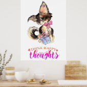 Cute Think Happy Thoughts Inspirerend Kinder Room Poster (Keuken)