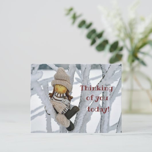 Cute Thinking of You Briefkaart (Staand voorkant)