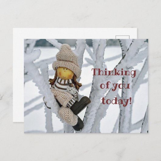 Cute Thinking of You Briefkaart (Voorkant / Achterkant)