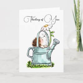 Cute Thinking of You Notecard with Hedgehog Kaart