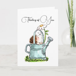 Cute Thinking of You Notecard with Hedgehog Notitiekaartje
