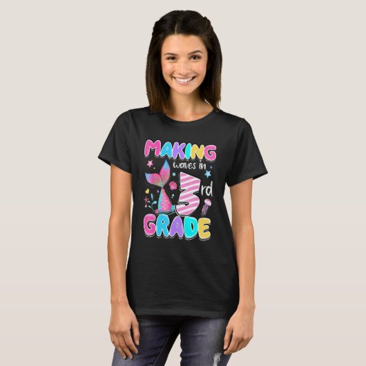 Cute third grade crew Mermaid style for third grad T-shirt (Voorkant volledig)