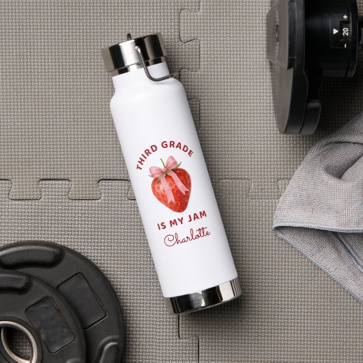 Cute Third Grade is my jam Back to School Kids  Waterfles (Gym (Gedraaid)  )