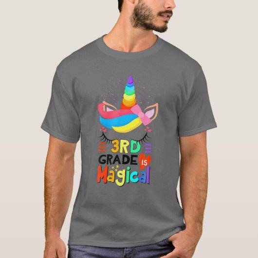 Cute Third Grade Unicorn Magical 3Rd Grade terug n T-shirt (Voorkant)