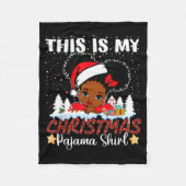 Cute This Is My Christmas Pajama Black African Ame Fleece Deken (Voorkant)