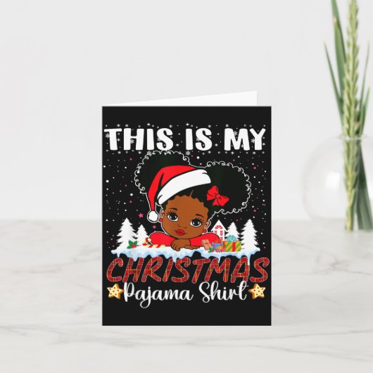 Cute This Is My Christmas Pajama Black African Ame Kaart (Voorkant)