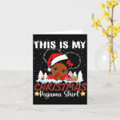 Cute This Is My Christmas Pajama Black African Ame Kaart (Gele Bloem)