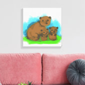 Cute Three Bears Familie Canvas Kunst (Insitu (Woonkamer))