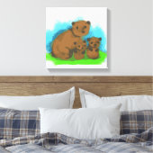 Cute Three Bears Familie Canvas Kunst (Insitu (Slaapkamer))