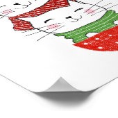 Cute Three Cats Stapked Cup Holiday Scarves Funny Poster (Hoek)