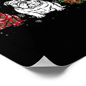 Cute Three English Bulldog Christmas For Women Men Poster (Hoek)